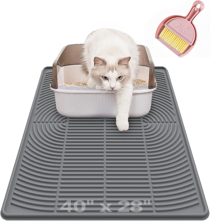 Silicone Cat Litter Mat XL, 47'' X 35'', Extra Large Waterproof Trapping Mat for Litter Box, Easy Clean & Non-Slip8