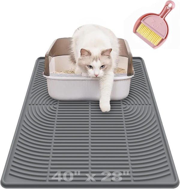 Silicone Cat Litter Mat XL, 47'' X 35'', Extra Large Waterproof Trapping Mat for Litter Box, Easy Clean & Non-Slip8