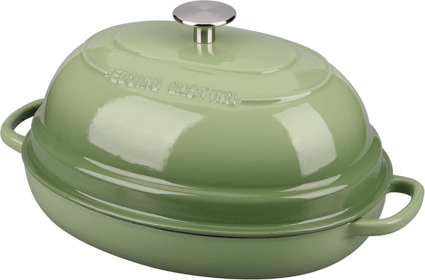 Enameled Oval Cast Iron Dutch Oven Pot with Lid, Bread Dutch Oven for Sourdough Bread Baking, Dutch Oven Bread, Bread Oven, 6QT, Pistachio Green1