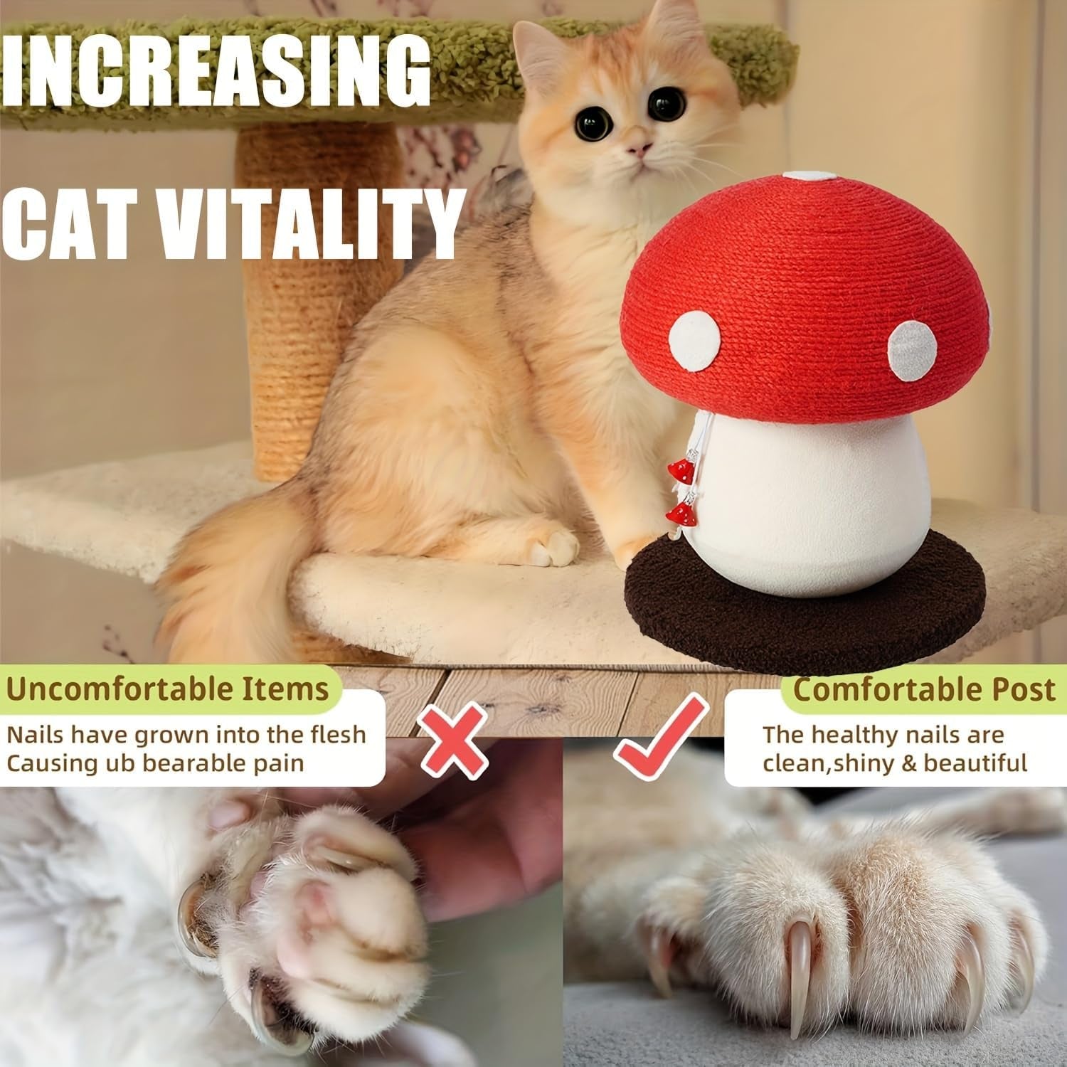 mushroom-cat-scratcher-sisal-cat-scratching-post-cute-red-mushroom-design-13-39-h-x-11-02-w-natural-sisal-rope-soft-plush-interactive-hanging-toy-for-indoor-cats