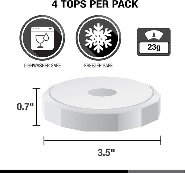 Tough Tops - Ball Wide Mouth Mason Jar Lids Plastic Leakproof - Bpa-Free White Plastic Mason Jar Lids - Reusable Dry Canning Lids Fit Ball Jars (Ball Mason Jars Not Included)7