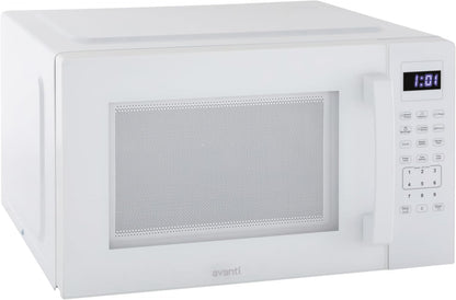 Microwave Oven 1000-Watts Countertop Compact with 9 Pre-Set Cooking Settings, Speed Defrost & by Weight, Electronic Control Panel and Glass Turntable, 1.5-Cu.Ft., White1