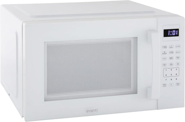 Microwave Oven 1000-Watts Countertop Compact with 9 Pre-Set Cooking Settings, Speed Defrost & by Weight, Electronic Control Panel and Glass Turntable, 1.5-Cu.Ft., White1