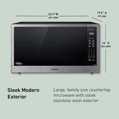 Panasonic NN-SN98JS Microwave Oven Stainless Steel Countertop/Built-In with Inverter Technology and Genius Sensor, 2.2 Cubic Foot, Stainless Steel3