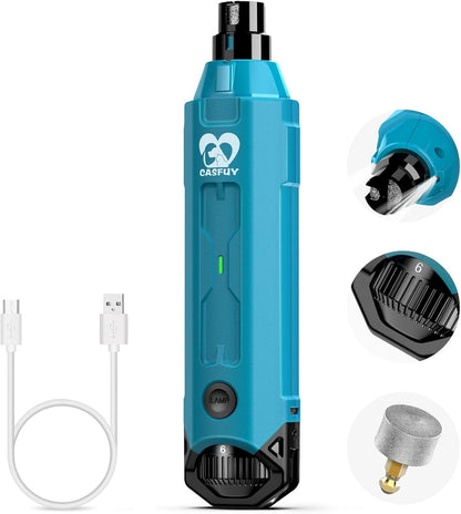 Casfuy 6-Speed Dog Nail Grinder - Newest Enhanced Pet Nail Grinder Super Quiet Rechargeable Electric Dog Nail Trimmer Painless Paws Grooming & Smoothing Tool for Large Medium Small Dogs (Blue)12