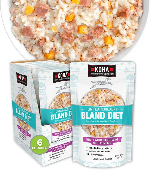 KOHA Limited Ingredient Bland Diet for Dogs, Chicken and White Rice Sensitive Stomach Wet Dog Food, Sold in over 5,000 Vet Clinics & Pet Stores, Gentle Easy to Digest Bland Diet Dog Food, Pack of 610