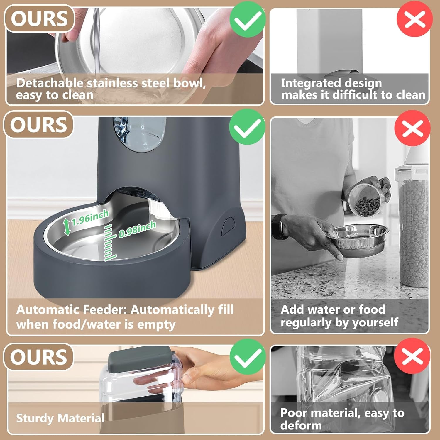 automatic-cat-feeder-and-water-dispenser-with-stainless-steel-bowl-dog-gravity-food-feeder-and-waterer-for-small-medium-pets-puppy-kitten-1-gallon-x-2