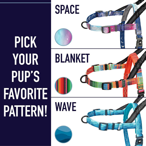 Leash Boss No Pull Dog Harness, Easy Walk for Small, Medium, and Large Pets, Reflective with Rear and Front Clip Attachment (Blanket Pattern, Medium)9