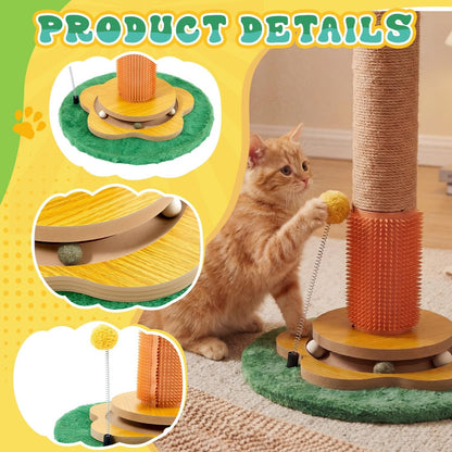 Nuanchu 41 Inch Tall Cat Scratching Post Tree for Indoor Cats Adults, Scratcher Tree Tower with Sisal Rope, Large Cats Scratching Posts with Hanging Ball for Kittens and Medium Large Pet4