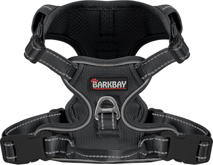 BARKBAY No Pull Pet Harness Dog Harness Adjustable Outdoor Pet Vest 3M Reflective Oxford Material Vest for PINK Dogs Easy Control for Small Medium Large Dogs (L)23