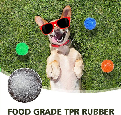 Petizer 6 Pack 2.5” Squeaky Dog Toy Balls, Floating Dogs Pool Balls, Spiky Dog Balls, Durable Interactive Fetch Toys for Puppy, Dog Chew Toys for Teething (2.5", Small Dog)4
