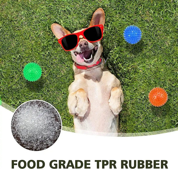Petizer 6 Pack 2.5” Squeaky Dog Toy Balls, Floating Dogs Pool Balls, Spiky Dog Balls, Durable Interactive Fetch Toys for Puppy, Dog Chew Toys for Teething (2.5", Small Dog)4