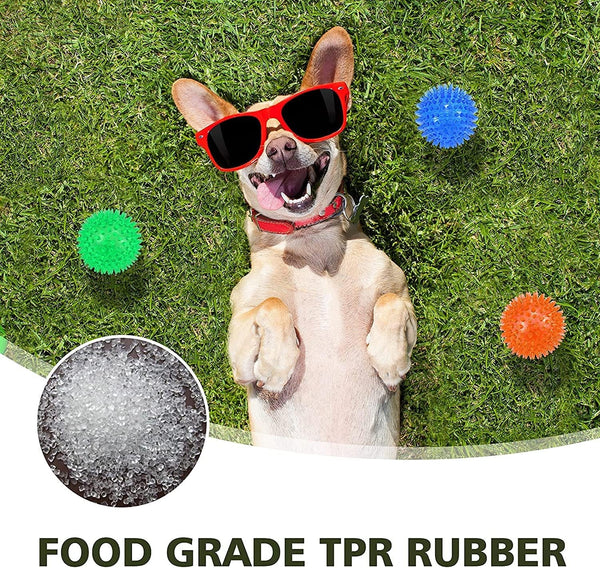 Petizer 6 Pack 2.5” Squeaky Dog Toy Balls, Floating Dogs Pool Balls, Spiky Dog Balls, Durable Interactive Fetch Toys for Puppy, Dog Chew Toys for Teething (2.5", Small Dog)4