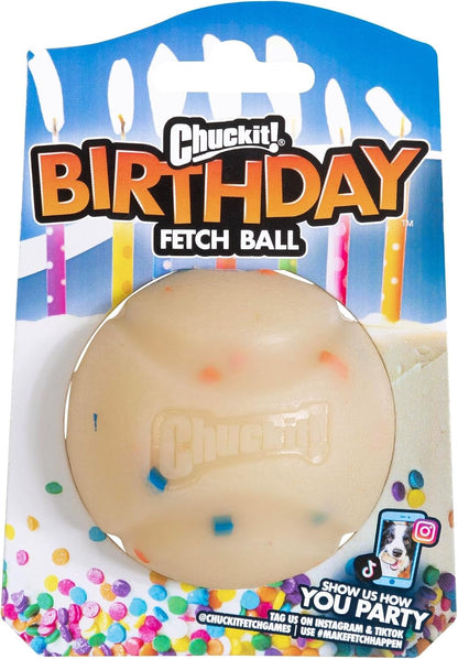 Chuckit! Birthday Fetch Ball, Medium (2.5 Inch Diameter), for Dogs 20-60 Lbs, Pack of 16