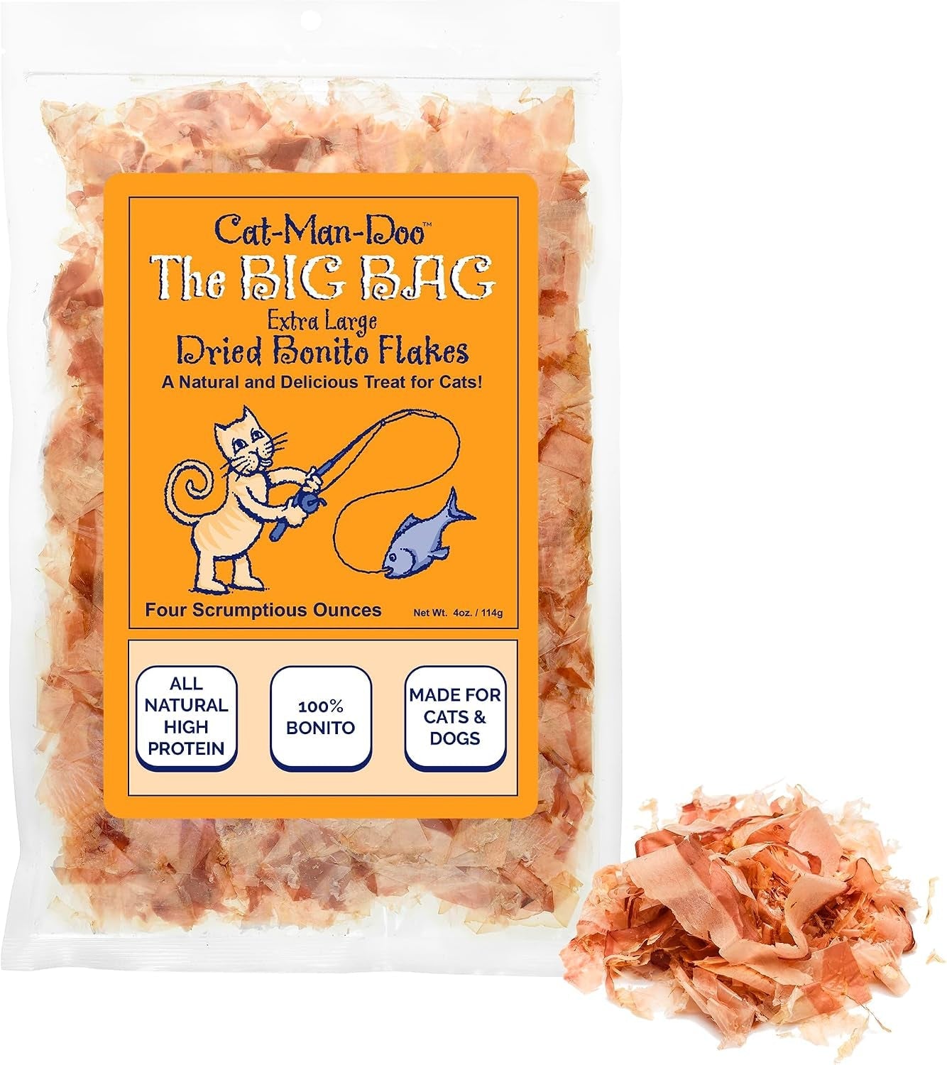 cat-man-doo-bonito-fish-flakes-4oz-2pk-healthy-single-ingredient-high-taurine-high-protein-cat-treat-dog-treat-food-topper-premium-quality-wild-caught-bonito