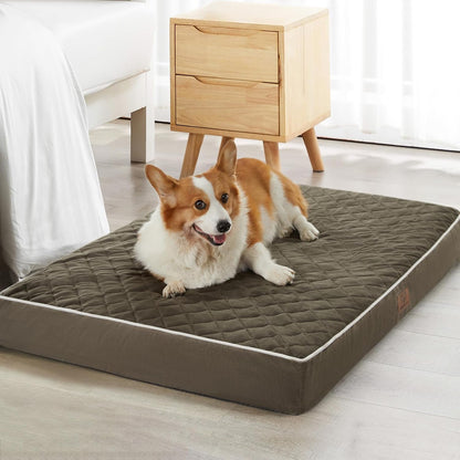 WNPETHOME Orthopedic Waterproof Extra Large Senior Dogs Bed for Comfy Sleeping with Removable Washable Cover, Multi-Needle Quilting XL Crate Bed for Large Sized Dog Relax, Light Grey12