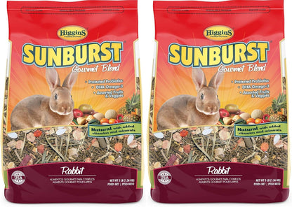 Higgins 2 Pack of Sunburst Gourmet Blend Rabbit Food, 3 Pounds Each1