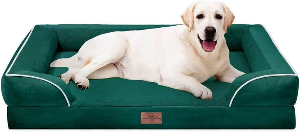Comfort Expression Orthopedic Dog Bed for Extra Large Dogs with Bolster | Waterproof Dog Couch Bed with Washable Cover & Non-Slip Bottom, Supportive Egg Crate Foam XL Pet Bed, 42X30 Inch139