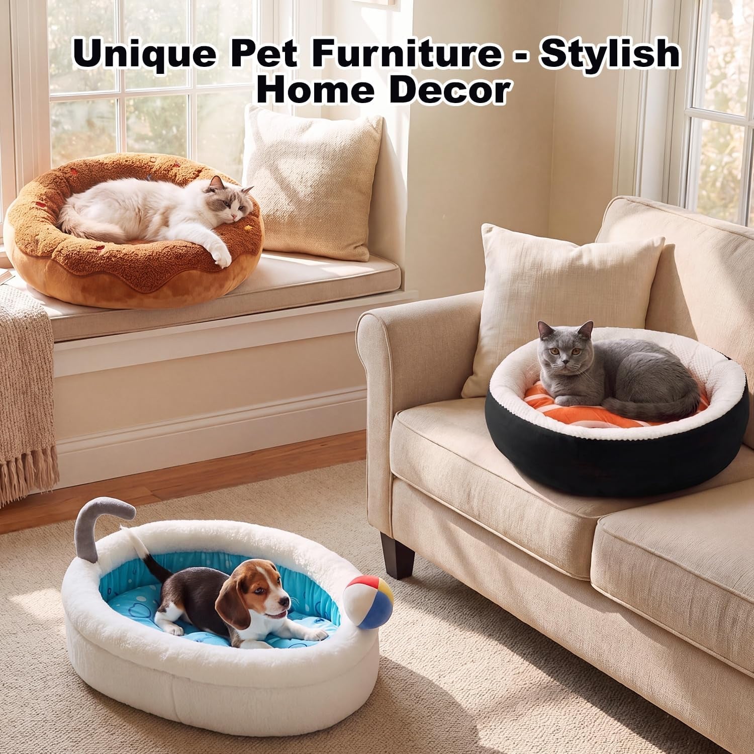 sushi-cat-bed-calming-small-dog-bed-21in-washable-anti-anxiety-cuddler-bed-for-kitten-puppy-ultra-soft-plush-fur-non-slip-bottom-machine-washable-cushion-pet-bed