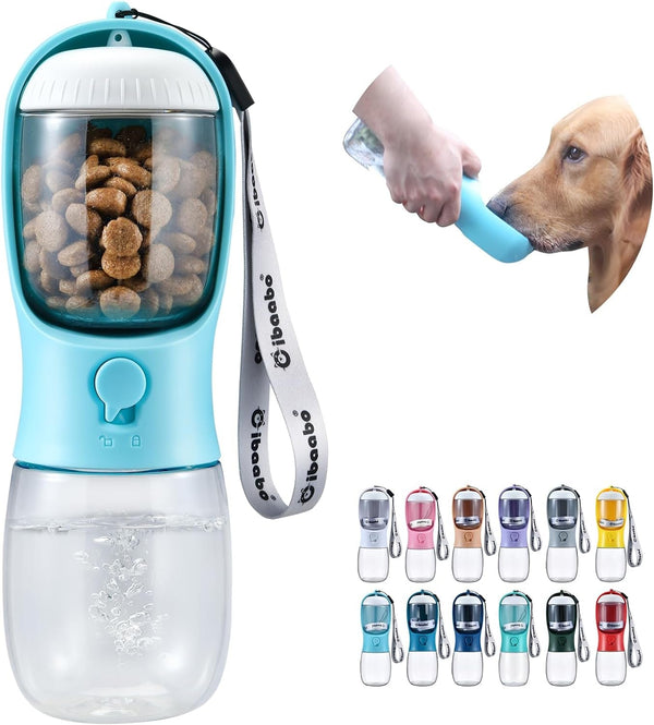 Cibaabo Dog Water Bottle Portable with Food Container & Filter for Travel | Feeding & Hydration | Travel Water Bowl | Portable Pet Dispenser | Dog Gifts | Puppy Essentials | for Hiking Camping Beach1