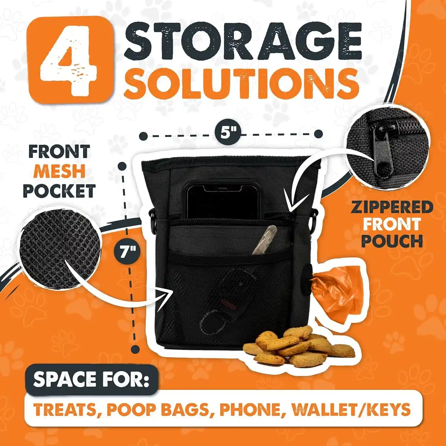 mighty-paw-dog-treat-pouch-no-spill-magenetic-clasp-hands-free-pouches-for-training-pets-training-treat-pouches-for-dog-walks-pet-bags-pouch-built-in-poop-bag-holder-black