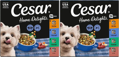 Cesar Home Delights Wet Dog Food, Dinner and Stew Variety, 3.5 Oz, 24 Count | Real Meat #1 Ingredient, No Fillers, No Added Sugar, No Artificial Flavors, Complete & Balanced, Easy Peel Trays14