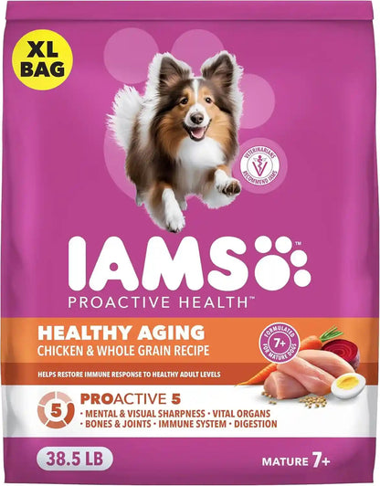IAMS Proactive Health Healthy Aging Dry Dog Food, Chicken, 29.1 Lb | Veterinarian-Recommended, DHA Gold for Mental & Visual Sharpness, Vitamin E & Beta Carotene, Real Chicken #1 Ingredient14