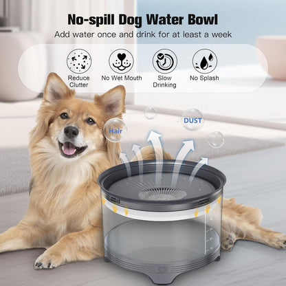 UPSKY 5.5L No-Spill Dog Water Bowl, Slow Drinking Feeder for Messy Drinkers | Large Capacity, Raised Stand Design, Splash-Proof, Anti-Slip, Visible Water Level, Easy to Clean, Ideal for Multi-Pet Homes3