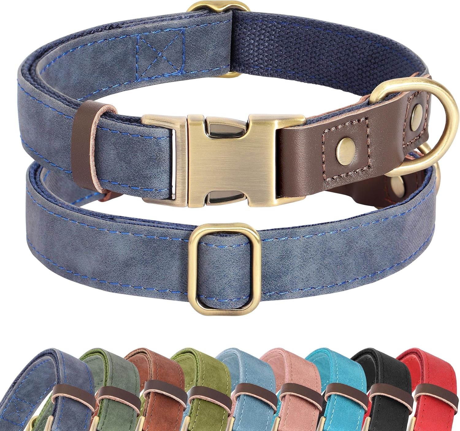 didog-pu-leather-dog-collar-for-small-dogs-puppy-soft-lining-green-s-all-day-comfort-for-daily-walks-and-backyard-play-quick-release-metal-buckle-for-easy-on-off-d-ring-for-leash-easy-clean