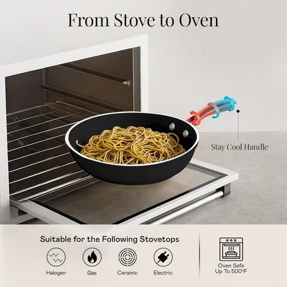 15 Pc Ceramic Cookware Set Nonstick, Ceramic Pots and Pans Set Non Stick with Steamer & Cooking Utensils, Non Toxic PFOA PFOS Free, Premium Stay Cool Handles, Oven & Dishwasher Safe7