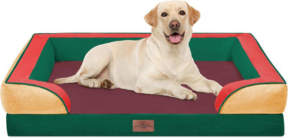 Comfort Expression Orthopedic Dog Bed for Extra Large Dogs with Bolster | Waterproof Dog Couch Bed with Washable Cover & Non-Slip Bottom, Supportive Egg Crate Foam XL Pet Bed, 42X30 Inch67