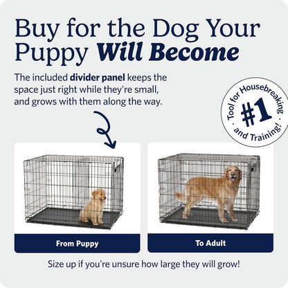 Midwest Homes for Pets 30-Inch Icrate for Medium Breeds, 21-40 Lbs, Single Door Folding Dog Crate with Divider Panel, Leak-Proof Tray & Secure Latch, Portable, Durable & Easy to Assemble3
