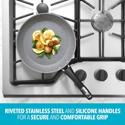 Impact 10-Piece Textured Aluminum Cookware Set with Pots, Pans, and Dutch Oven, Nonstick Pots and Pans Set for Kitchen, Gray4