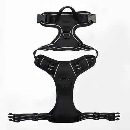 No Pull Dog Harness, Adjustable Pet Vest with Front/Back Leash Clips, Reflective Comfortable Vest Harness for Large Dogs, Easy Control Handle for Walking-Black L2
