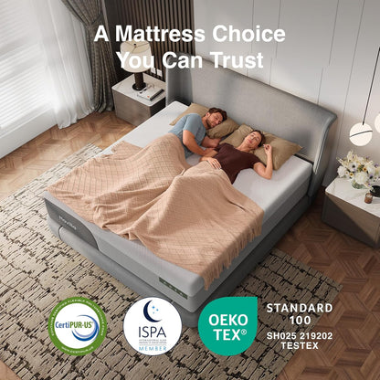 Bliss Cooling Queen Mattress, 14 Inch Gel Queen Memory Foam | Mattress in a Box with Cool-Touch Nylon Cover, Pain Relief & Spinal Support with Certipur-Us Certified Foam7