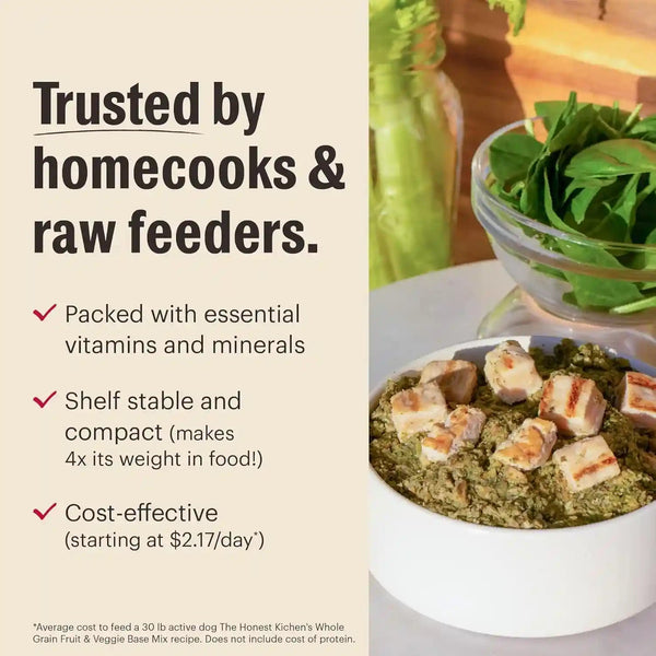 The Honest Kitchen Wholemade Grain Free Dog Food Base Mix, Veggie & Fruit, Human Grade, Easy Homemade Dog Food Starter, Just Add Water, Topper for Dry or Wet Dog Food, 7 Lb Bag Makes 28 Lbs6