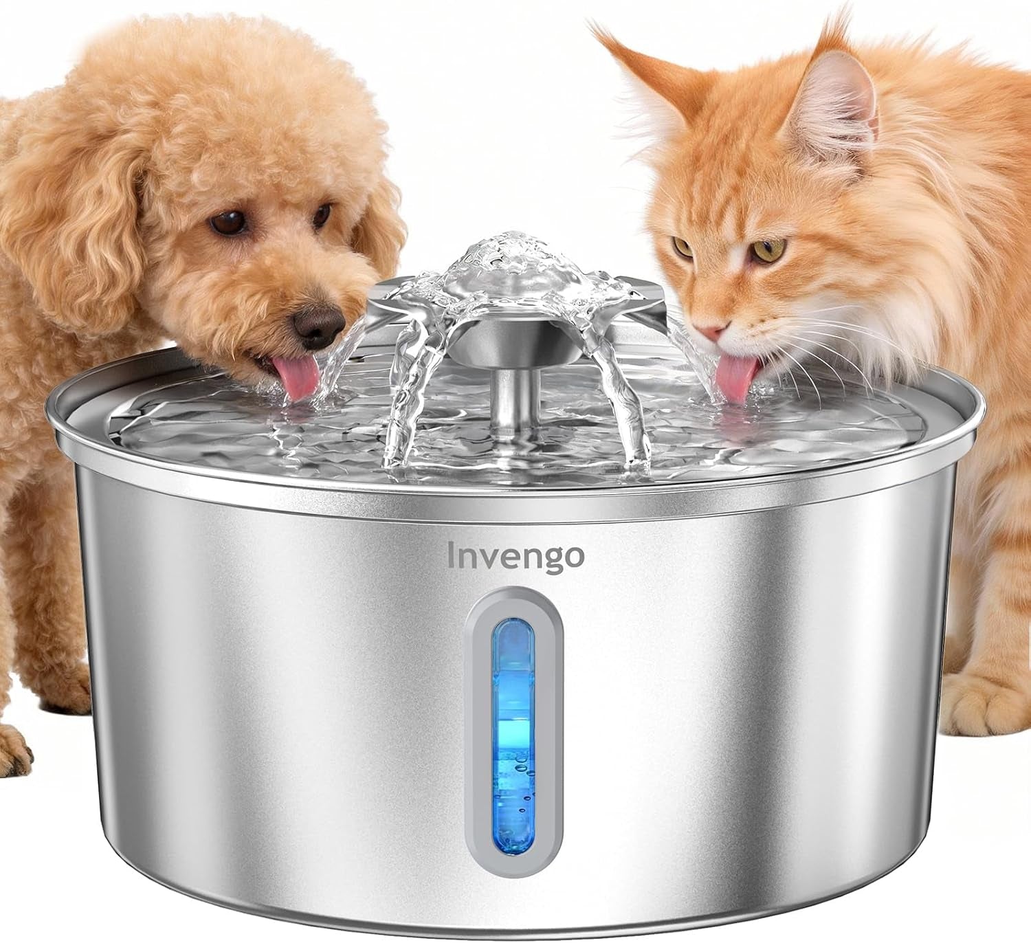 cat-water-fountain-stainless-steel-3-2l-108oz-invengo-automatic-pet-fountain-for-cats-dogs-ultra-quiet-25-db-pump-includes-4-replacement-filters-sponges-led-water-level-window-easy-to-clean