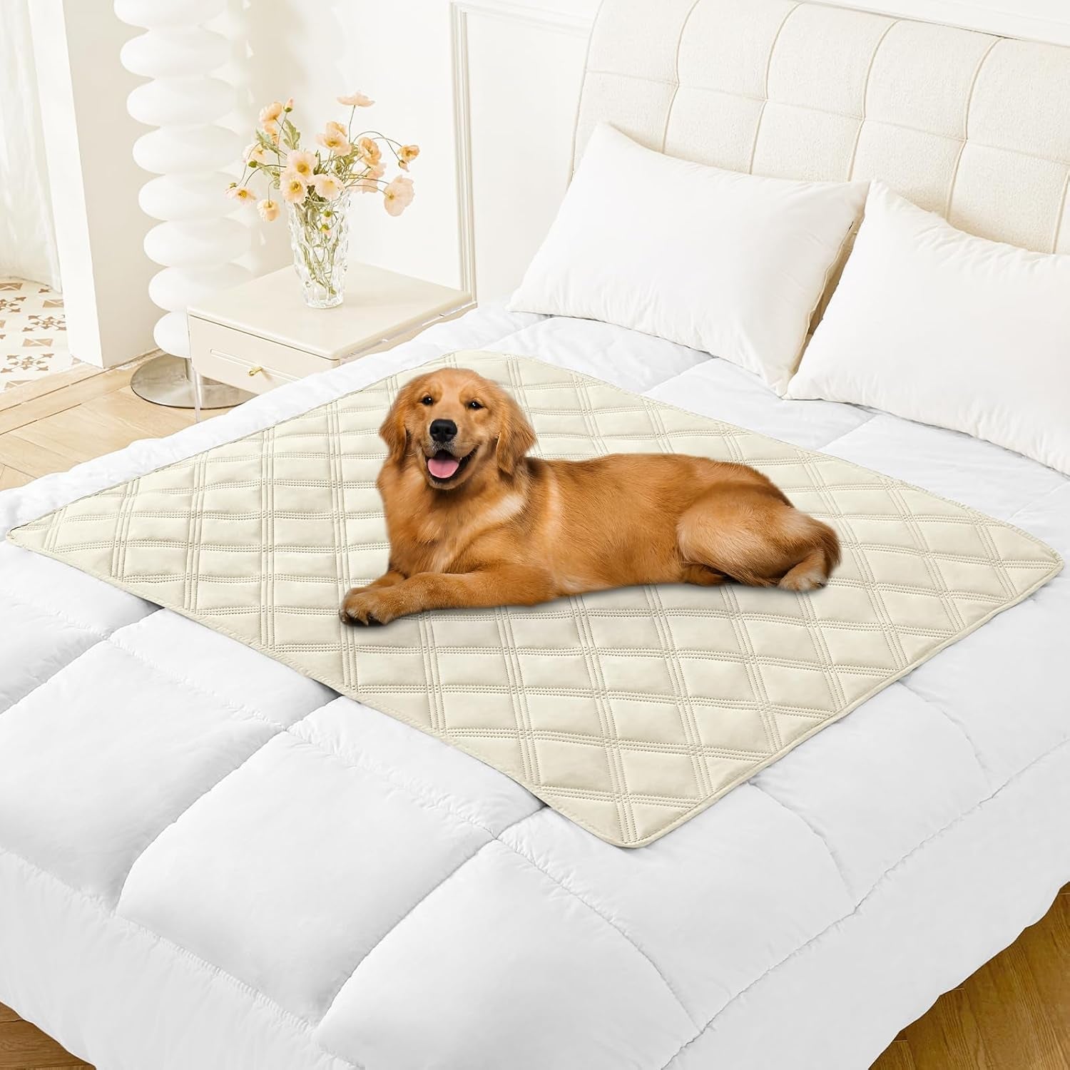 smiry-waterproof-dog-bed-cover-reversible-pet-blanket-for-sofa-couch-soft-washable-dog-blanket-leakproof-couch-cover-for-dogs-cats-furniture-protection-52x82-grey-dark-grey