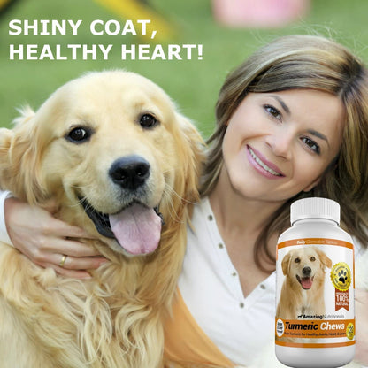 Amazing Turmeric for Dogs Curcumin Pet Antioxidant, Eliminates Joint Pain Inflammation, 120 Chews2