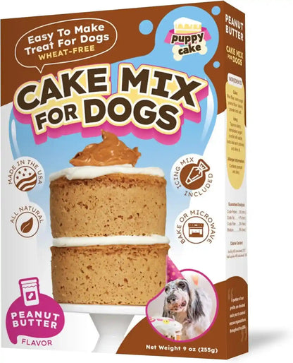 Puppy Cake Peanut Butter Dog Birthday Cake Mix with Icing - Wheat-Free, Easy to Bake/Microwave - Natural Ingredients - Made in the USA1
