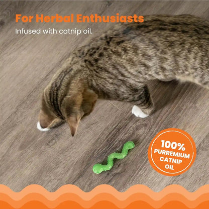 Petstages Orkakat Wiggle Worm Dental Catnip Cat Chew Toy3