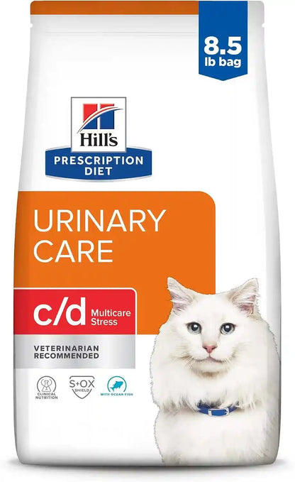 HILL'S PRESCRIPTION DIET C/D Multicare Stress Urinary Care Dry Cat Food | #1 Veterinarian Recommended, Chicken Recipe, 4 Lb. Bag16