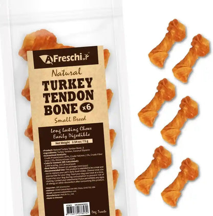 A Freschi Srl Turkey Tendons for Dogs, Usa-Sourced Human Grade, Rawhide-Free Long-Lasting Puppy Chews, All Natural Hypoallergenic Dog Treats for Small Breeds, Strips, 3Oz Pack11