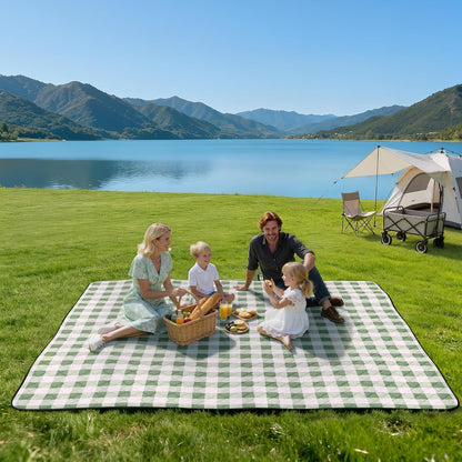 Extra Large Picnic Blanket Waterproof Beach Blanket 80''X80'' | Outdoor Picnic Mat Sandproof for Park, Beach, Grass, Travel, Hiking, Camping Essentials, Gingham Picnic Blanket Foldable2