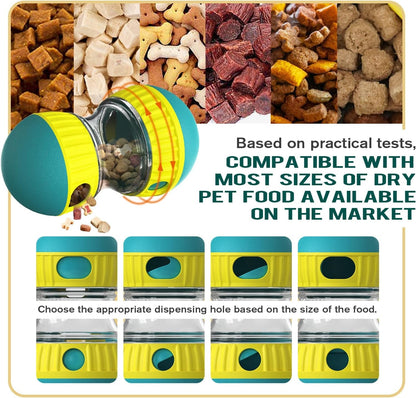 BSISUERM Dog Puzzle Toy Adjustable Treat Dispensing Ball Food Dispenser Tough Slow Feeder Puppy Enrichment Training Toy Pet Interactive Chase Toys for Small Medium Large Dogs to Keep Them Busy, Green3