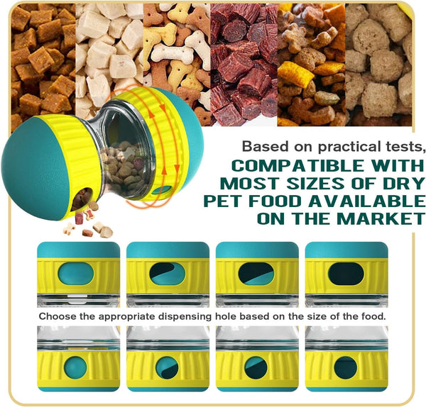 BSISUERM Dog Puzzle Toy Adjustable Treat Dispensing Ball Food Dispenser Tough Slow Feeder Puppy Enrichment Training Toy Pet Interactive Chase Toys for Small Medium Large Dogs to Keep Them Busy, Green3