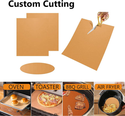 16X24 Inch 4 Pack Thickened Copper Oven Liners for Bottom of Oven | Non Stick Teflon Oven Mats BPA & PFOA Free, Reusable Heavy Duty Heat Resistant Fit Electric Gas Toaster Microwave Ovens Grill3