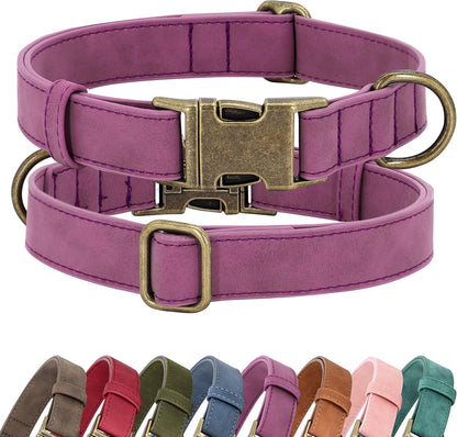 Didog Soft PU Leather Dog Collar for Small Dogs, Quick Release, Blue S | Comfort for Daily Walking Backyard, Stylish for Photography, Metal Buckle & D-Ring, Easy Wipe Clean, Adjustable Neck 10-15"13