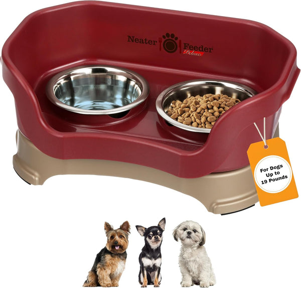 Neater Pet Brands Neater Feeder Deluxe Mess Proof Dog Bowls Elevated for Large Dogs over 40 Lbs, Made in USA, No Spill Raised Dog Food Bowl Stand Feeding Station, Food and Water Bowl Set, Black31