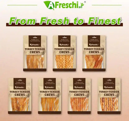 Afreschi Turkey Tendons Dog Treats, Braided Sticks, 3.5 Oz | Rawhide-Free Puppy Chews7
